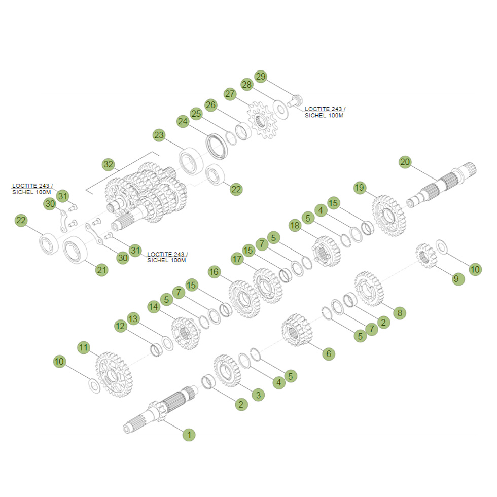 Beta RR400 12 Getriebe Ersatzteile